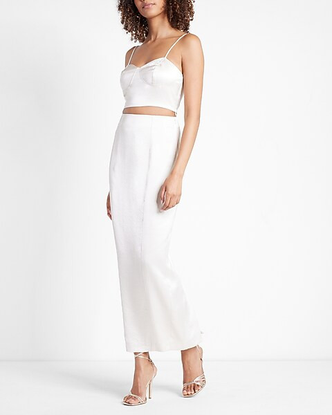 Limited Edition Super High Waisted Satin Slip Maxi Skirt | Express