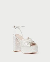 Isabel Cream Quilted Platform Sandal | Loeffler Randall