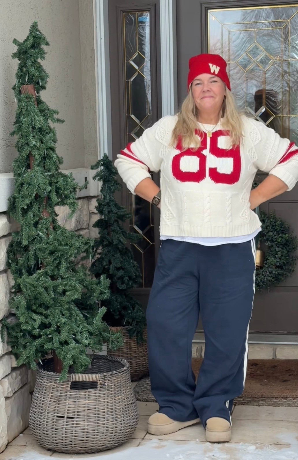 Winter Over 50 Fashion!! Track pants size Large, Sweater size XL #winteroutfit #trackpants

#LTKOver40 #LTKootd #LTKSeasonal