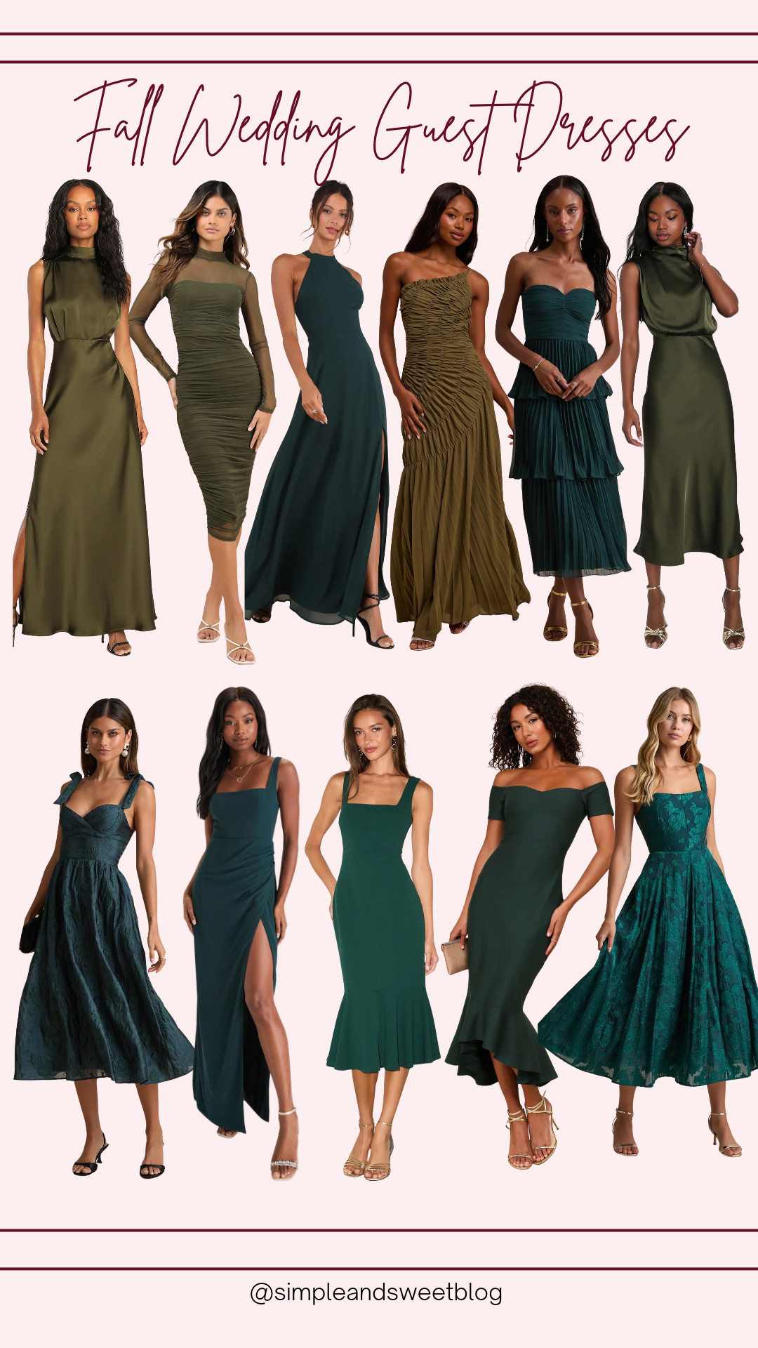 Emerald Green for fall weddings is just gorgeous! perfect as we head into the holidays also!  

 #LTKSeasonal #LTKWedding