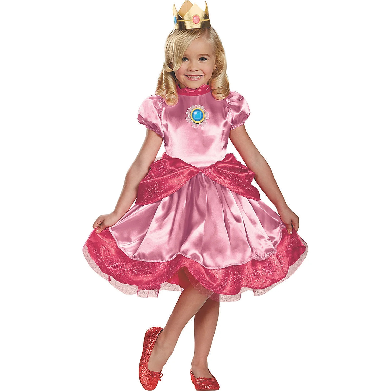 Disguise Toddler Girls' Deluxe Princess Peach Dress Costume - Size 3T-4T - Walmart.com | Walmart (US)