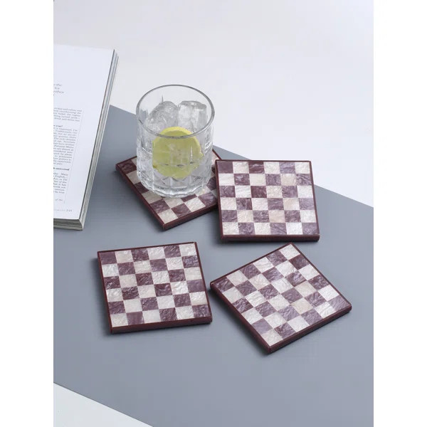 Resin Square 4 Piece Coaster Set | Wayfair North America