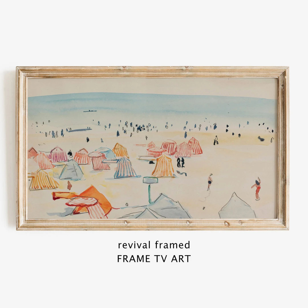 Samsung Frame TV Art Beach, LG TV Art Summer, 1920s Art Deco Vintage Artwork Instant Download, Fr... | Etsy (US)