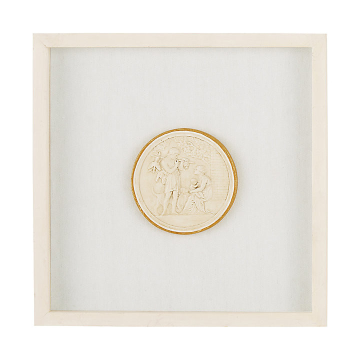 Valenti Framed Intaglio Figurative Wall Art in Antique White | Ballard Designs, Inc.
