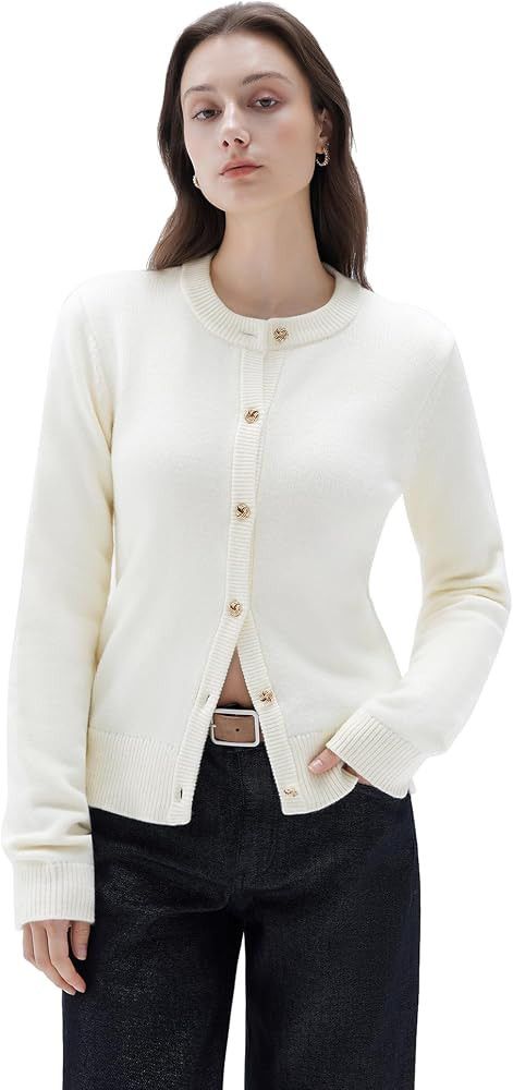 SUUKSESS Women Chunky Cashmere Blend Cardigan Sweaters Trendy Fall Fashion Button Up Long Sleeve ... | Amazon (US)