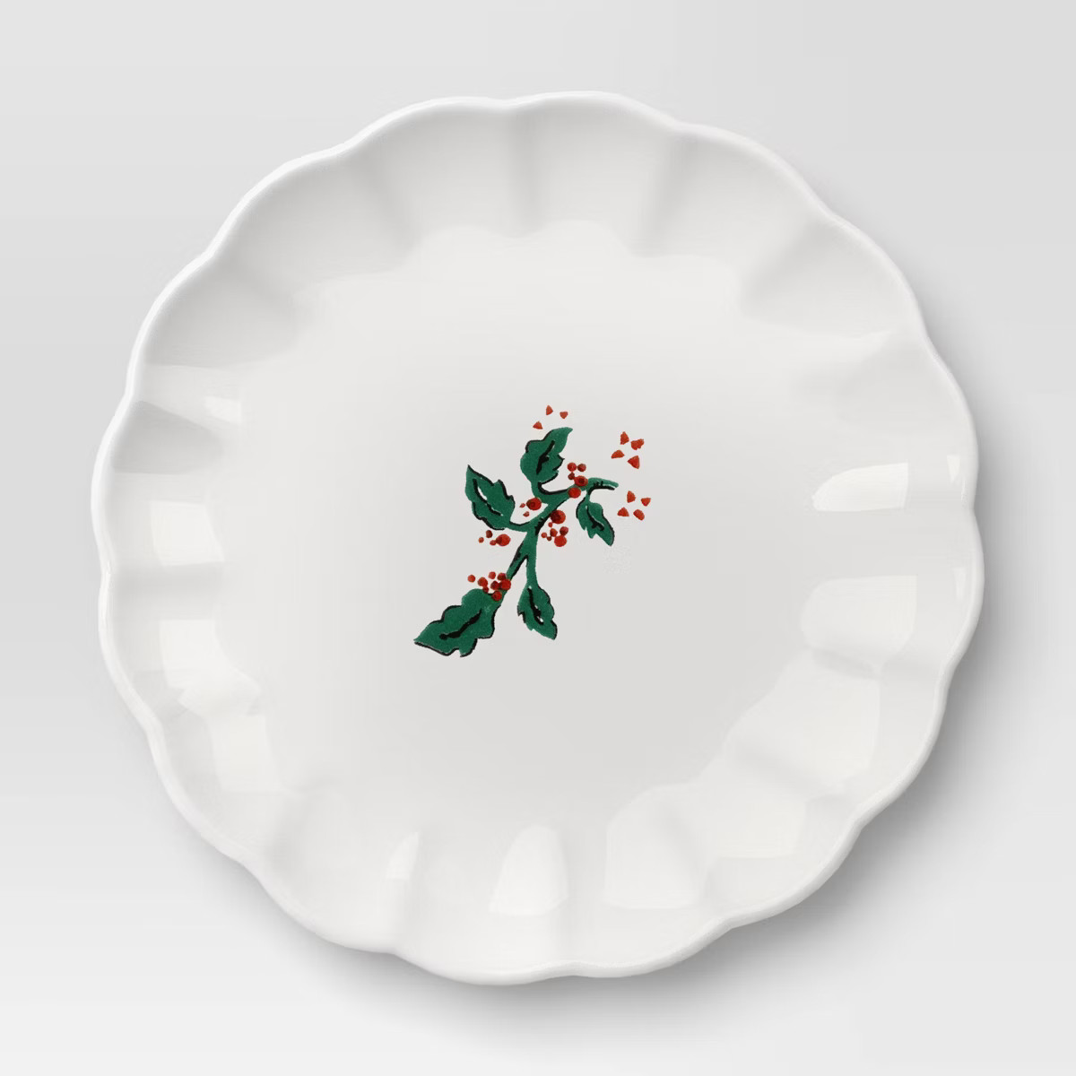 6.25" Stoneware Scallop Holly Berry Appetizer Plate - Threshold™ | Target
