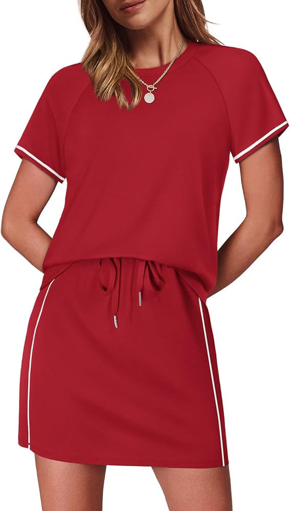 Sampeel 2 Piece Sets for Women Skirt Sets Summer Outfits Womens Clothing Set Travel Workout Skort... | Amazon (US)