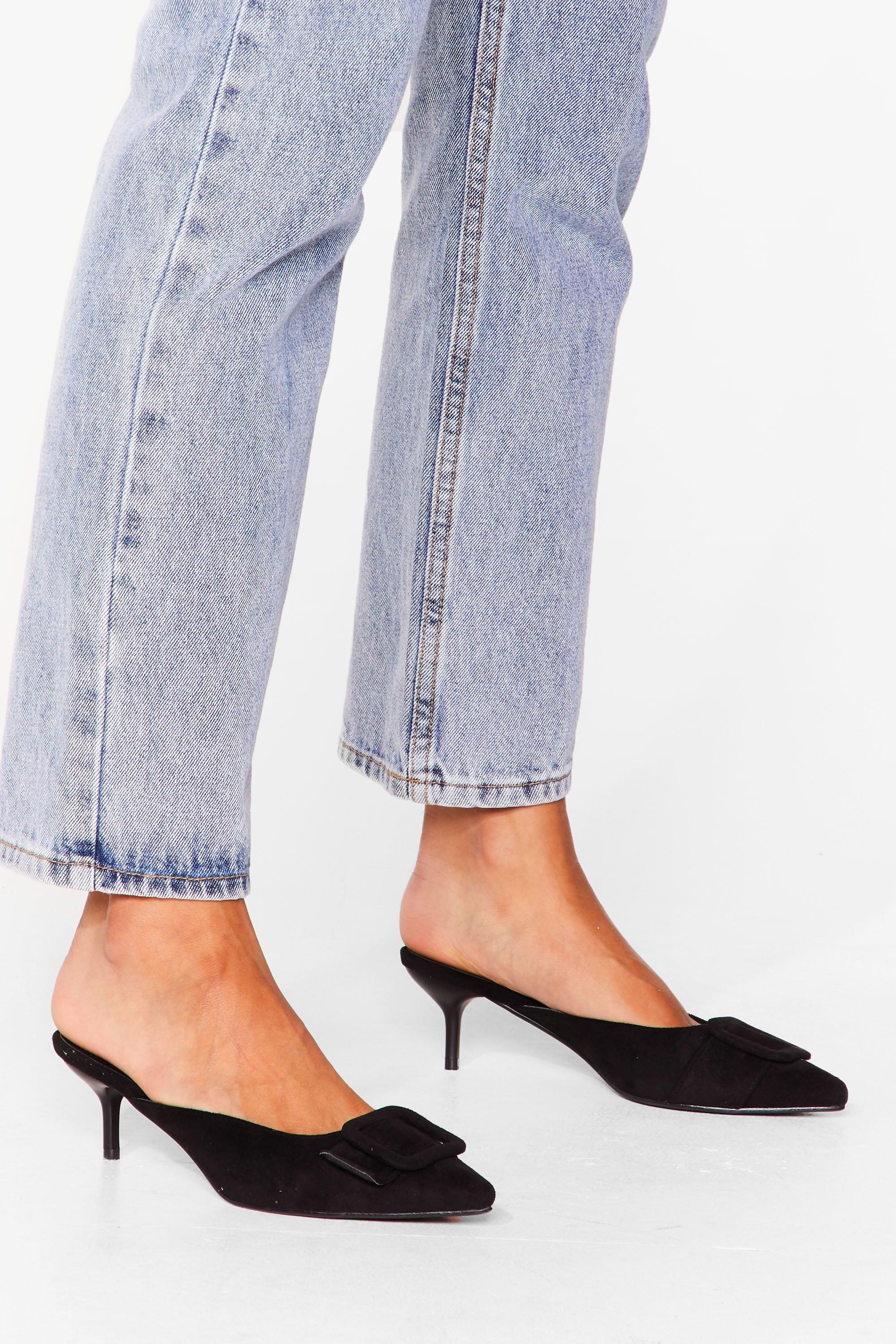 You're Kitten Me Faux Suede Heeled Mules | NastyGal (UK, IE)