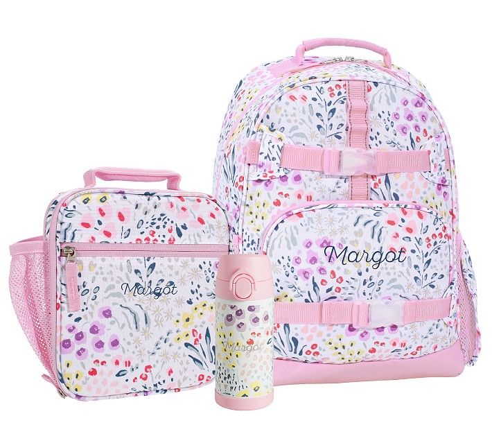Mackenzie Pink Field Floral Backpack & Lunch Bundle, Set of 3 | Pottery Barn Kids