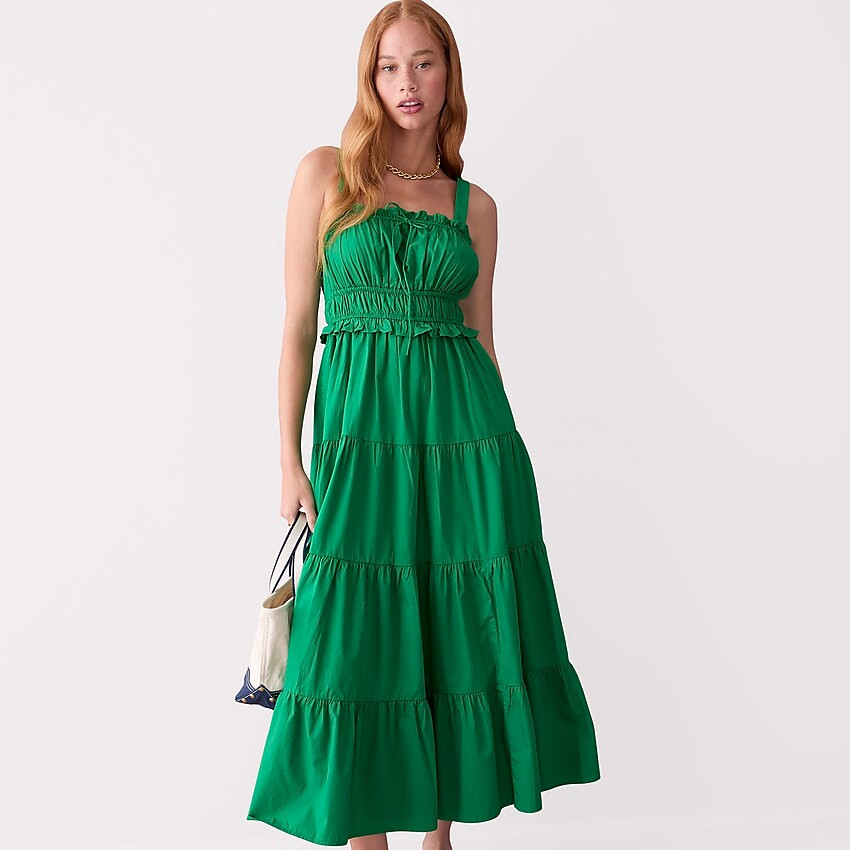 Ruffle-trim tiered dress | J. Crew US