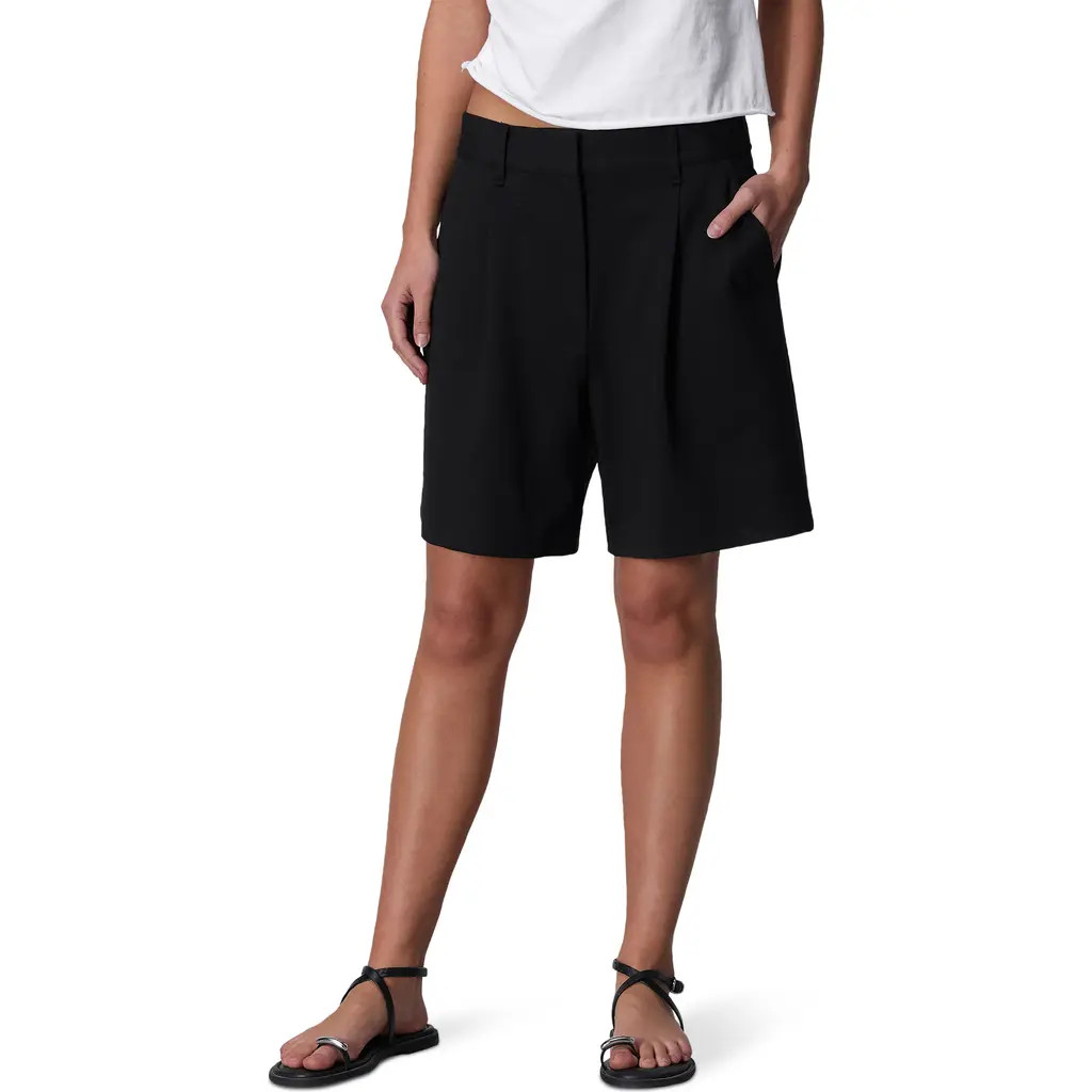 rag & bone Irina Pleated High Waist Ponte Shorts in Black at Nordstrom Rack, Size Medium | Nordstrom Rack