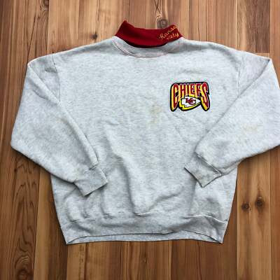 Vintage Majestic Gray Embroidered KC Chiefs Sweatshirt Adult Size XL USA Made  | eBay | eBay US