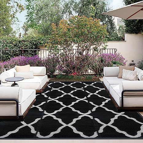 OutdoorLines Outdoor Area Rugs for Patio 4x6 ft - Reversible Outside Carpet, Stain & UV Resistant... | Amazon (US)