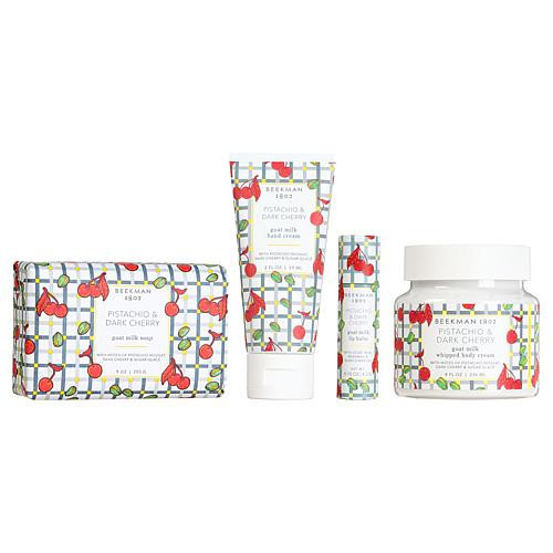 Beekman 1802 Goat Milk Pistachio Dark Cherry 4pc Bath & Body Set | HSN