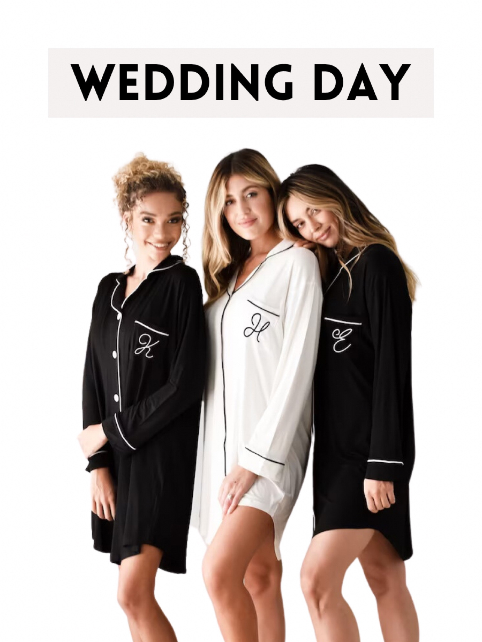 Bride and bridesmaid sleep shirts. Personalized button down sleep shirts. Black and white getting ready photos. Wedding day. Bridesmaid pajamas. Bridesmaid proposal. Bridesmaid gifts.

#LTKwedding #LTKGiftGuide #LTKSeasonal