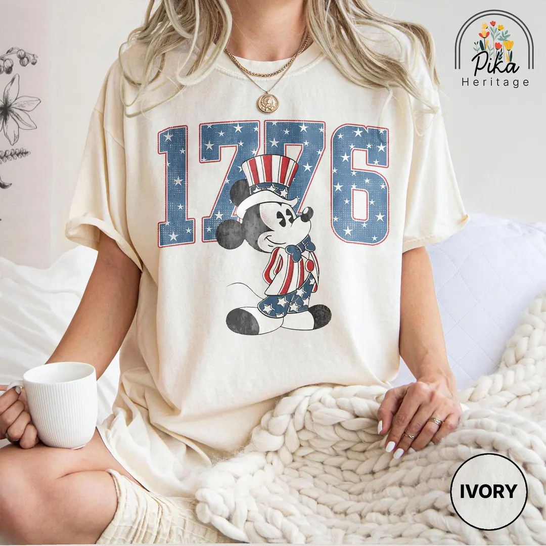Retro Mickey America 4th of July Comfort Colors Shirts, Independence Day Tee, Disney Family Shirt... | Etsy (US)
