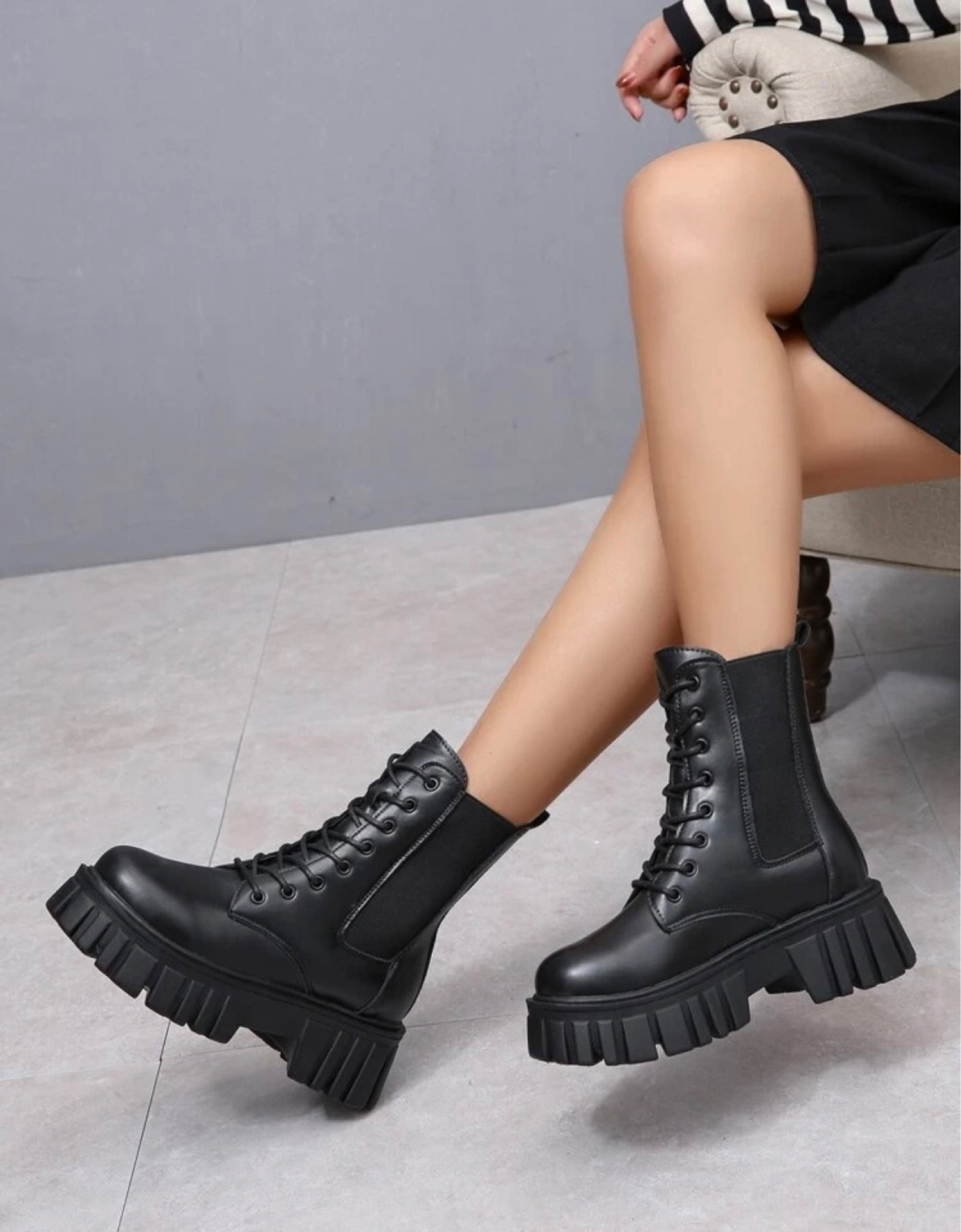 Minimalist Lace Up Front Combat Boots -SHEIN

#LTKSeasonal #LTKunder50 #LTKshoecrush