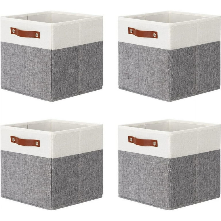 DULLEMELO Fabric Storage Cubes Bins Baskets for Shelves,11 Inch Cube Storage Bins, 4 PCS Foldable... | Walmart (US)