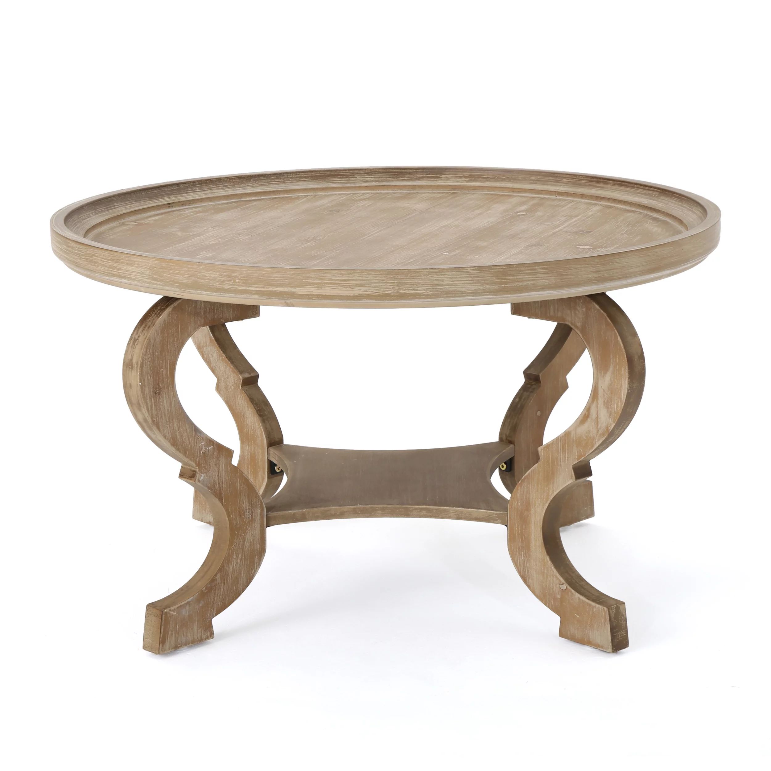 Noble House Shelton Faux Wood Circular Coffee Table, Nature | Walmart (US)