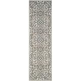 SAFAVIEH Blossom Collection 2'3" x 8' Grey BLM218A Handmade Premium Wool Runner Rug | Amazon (US)