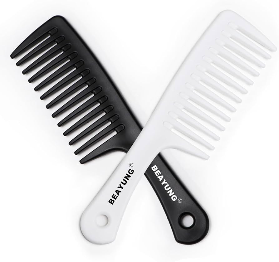 2PCS Large Wide Tooth Comb, Shower Combs, Hair comb for wet curly hair, Durable Hair Brush for Be... | Amazon (US)