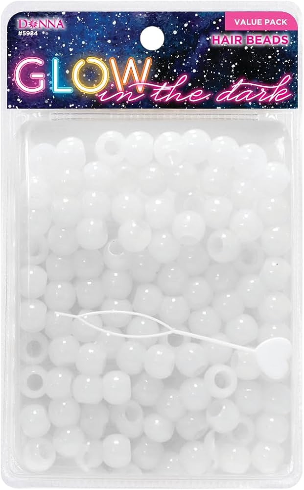 Donna Glow in the Dark Hair Beads 13x11mm with Quick Beader Tool for Braiding Hair - Pony Beads B... | Amazon (US)