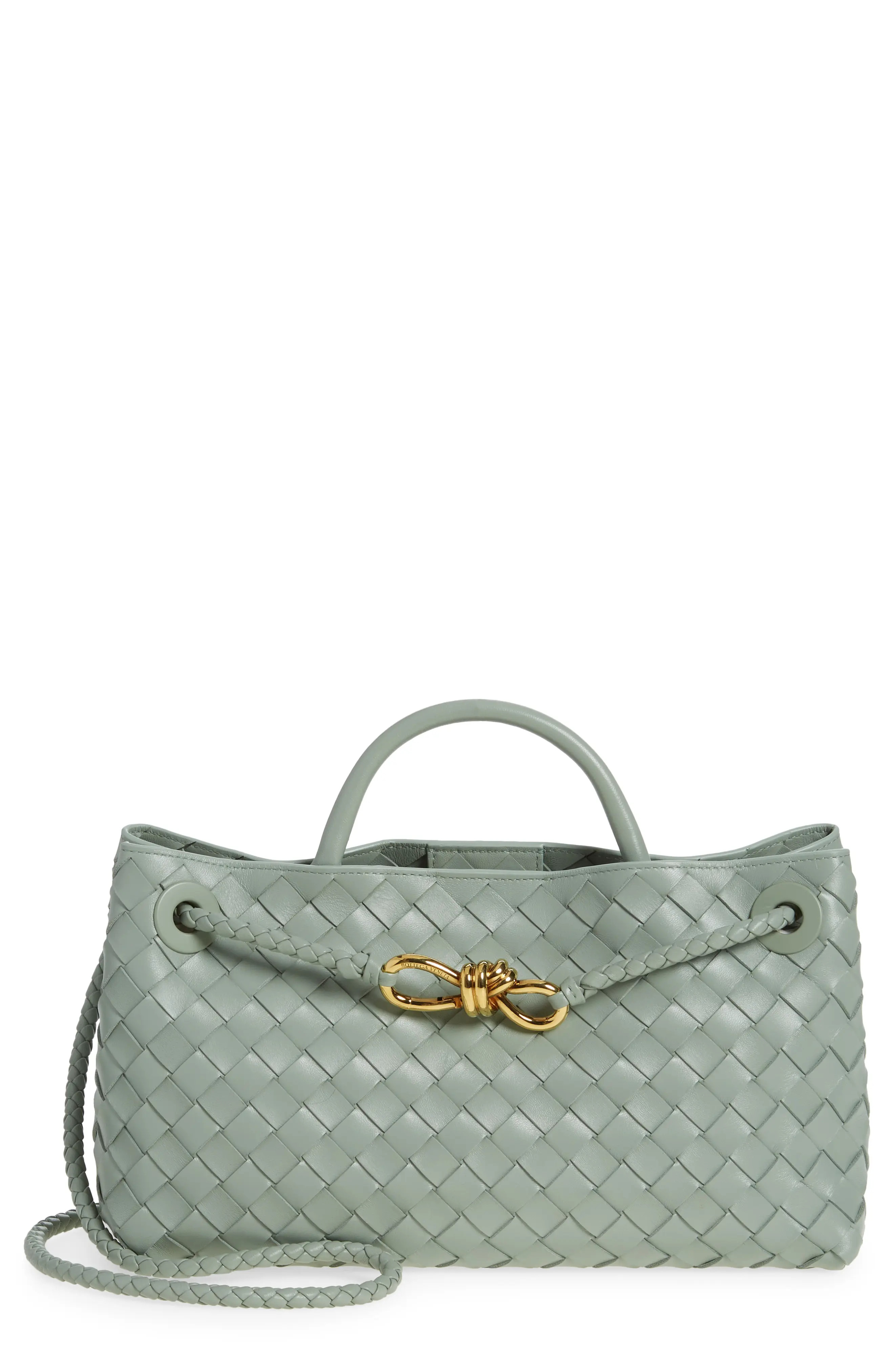 Bottega Veneta Small Andiamo Intrecciato Leather Shoulder Bag in 3411 New Sauge at Nordstrom | Nordstrom