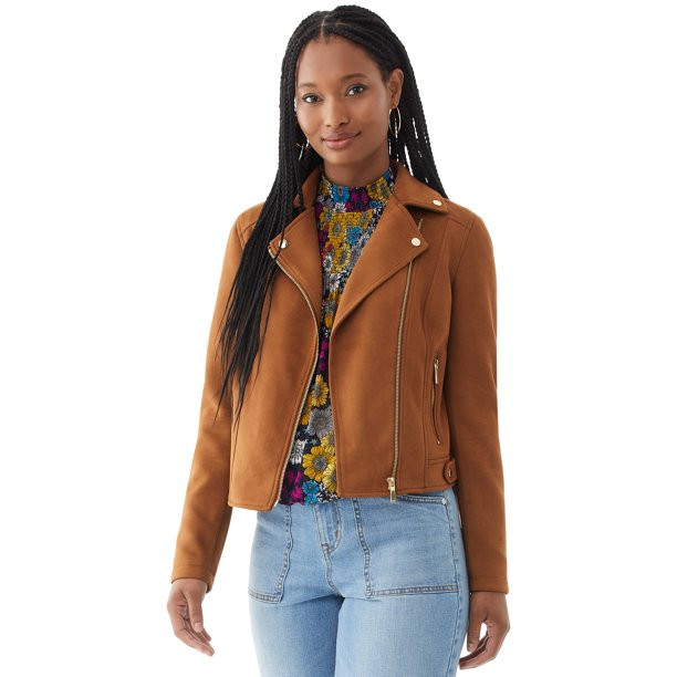 Scoop Women’s Faux Suede Moto Jacket | Walmart (US)