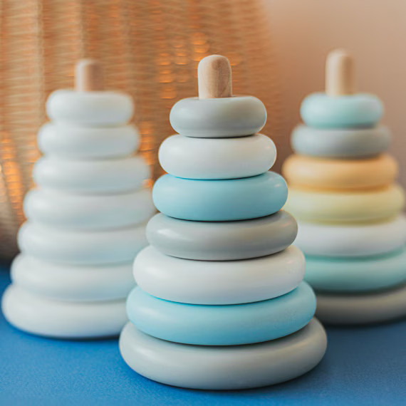 Montessori Toys, 1st Baby Birthday Gift With Name at Extra Charge, Wooden Stacking Toy Rings, Bab... | Etsy (US)