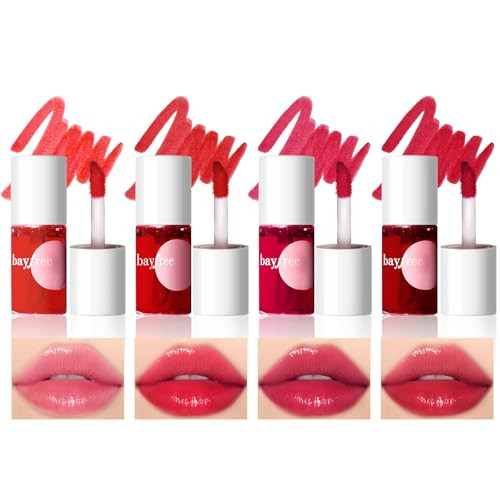 bayfree Lip Tint Stain, Long Lasting Korean Lip Stain Set, Non-sticky Waterproof Lightweight Lip and Cheek Tint, Moisturizing High Pigment Water Tint, Matte Finish Lip Tint | Amazon (US)