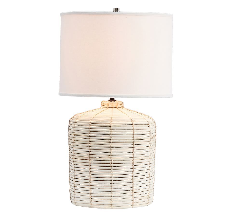 Cambria Seagrass Table Lamp with Small SS Gallery Shade, Small | Pottery Barn (US)