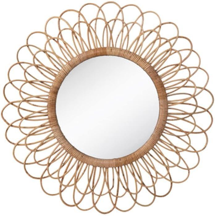 Hobby Lobby Home Decor Flower Rattan Brown Wall Round Mirror | Amazon (US)