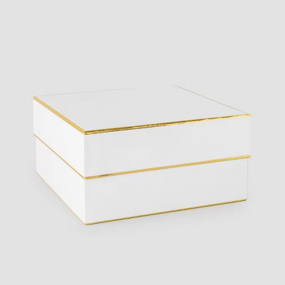 10"x10"x5" Large Square Gift Box White/Gold - Sugar Paper™ + Target | Target