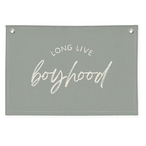 Wheatwin Long Live Boyhood Banner, Boys Room Decor, Playroom Decor, Linen Banner Wall Hanging Canvas Banner Flag Decor for Toddler Boy Room Nursery Playroom | Amazon (US)