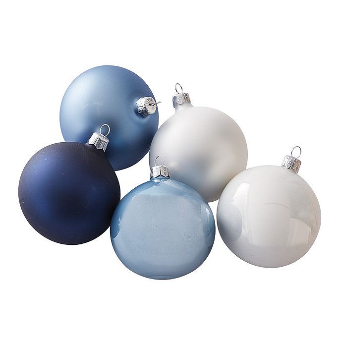 Glass Bauble Christmas Ornaments Metallic Finish Box Set of 12 | Ballard Designs, Inc.