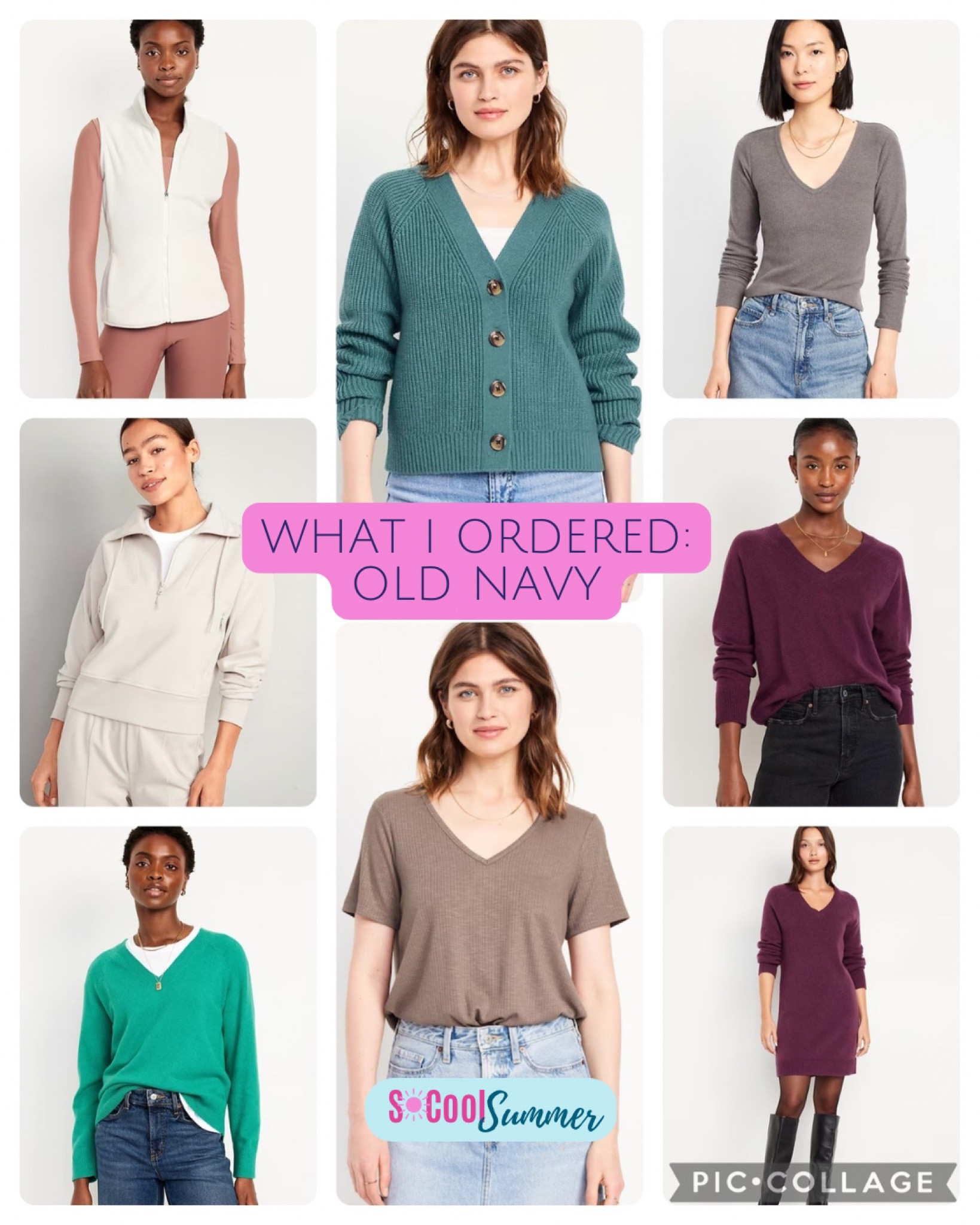 What I tried from Old Navy.  Some colors I was curious about, with varying degrees of success!

#hocsummer #coolsummer #lightsummer #truesummer #softsummer #pastelsummer #darksummer #brownsummer #sweetpeasummer #summerpalette #summerfinds