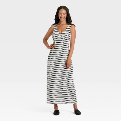 Women's Knit Maxi Sweater Dress - Universal Thread\u2122 Cream Striped S | Target