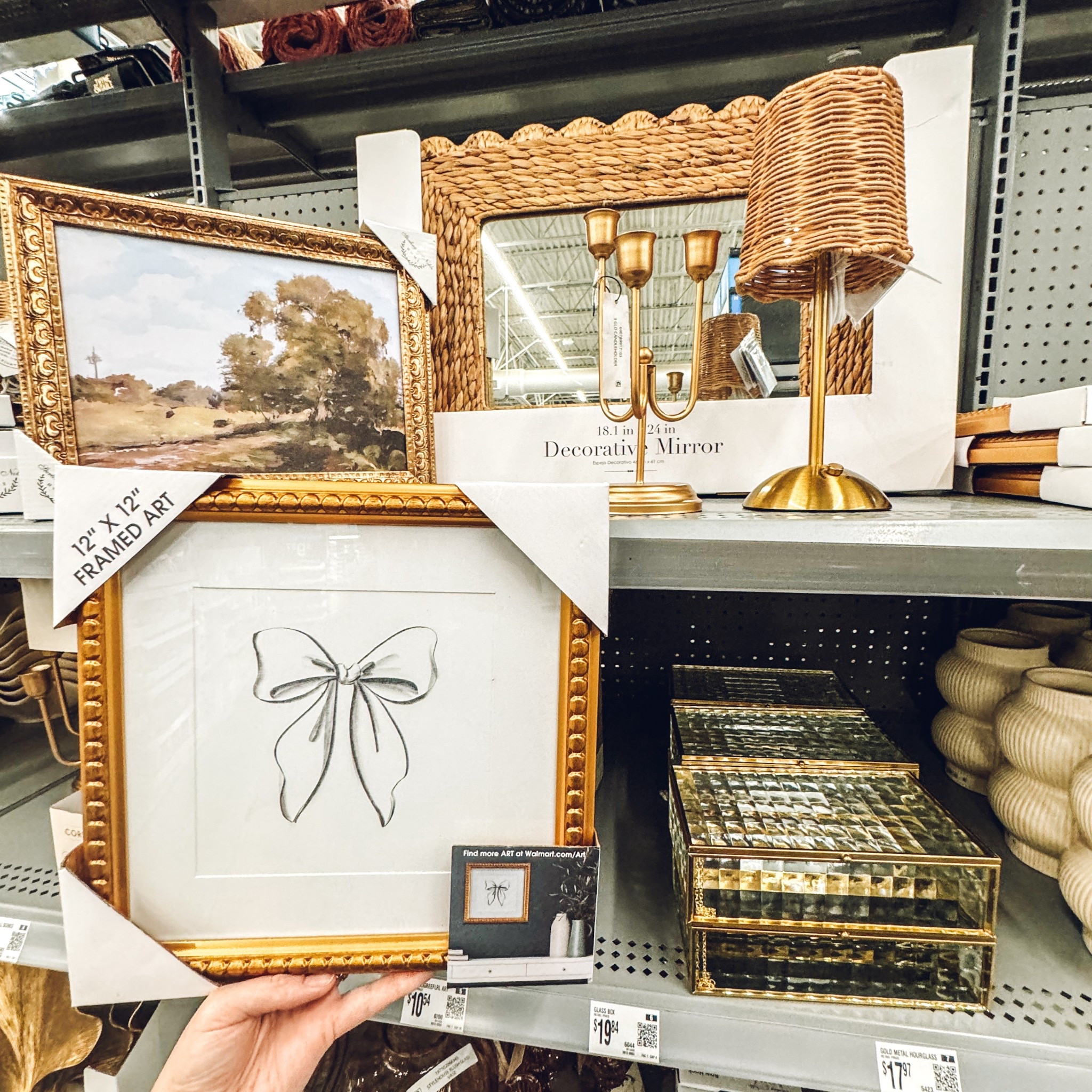 Walmart home decor, framed art decor, decorative mirror, cordless lamp, bow decor, gold accents, Walmart finds 

#LTKFindsUnder50 #LTKHome #LTKFindsUnder100