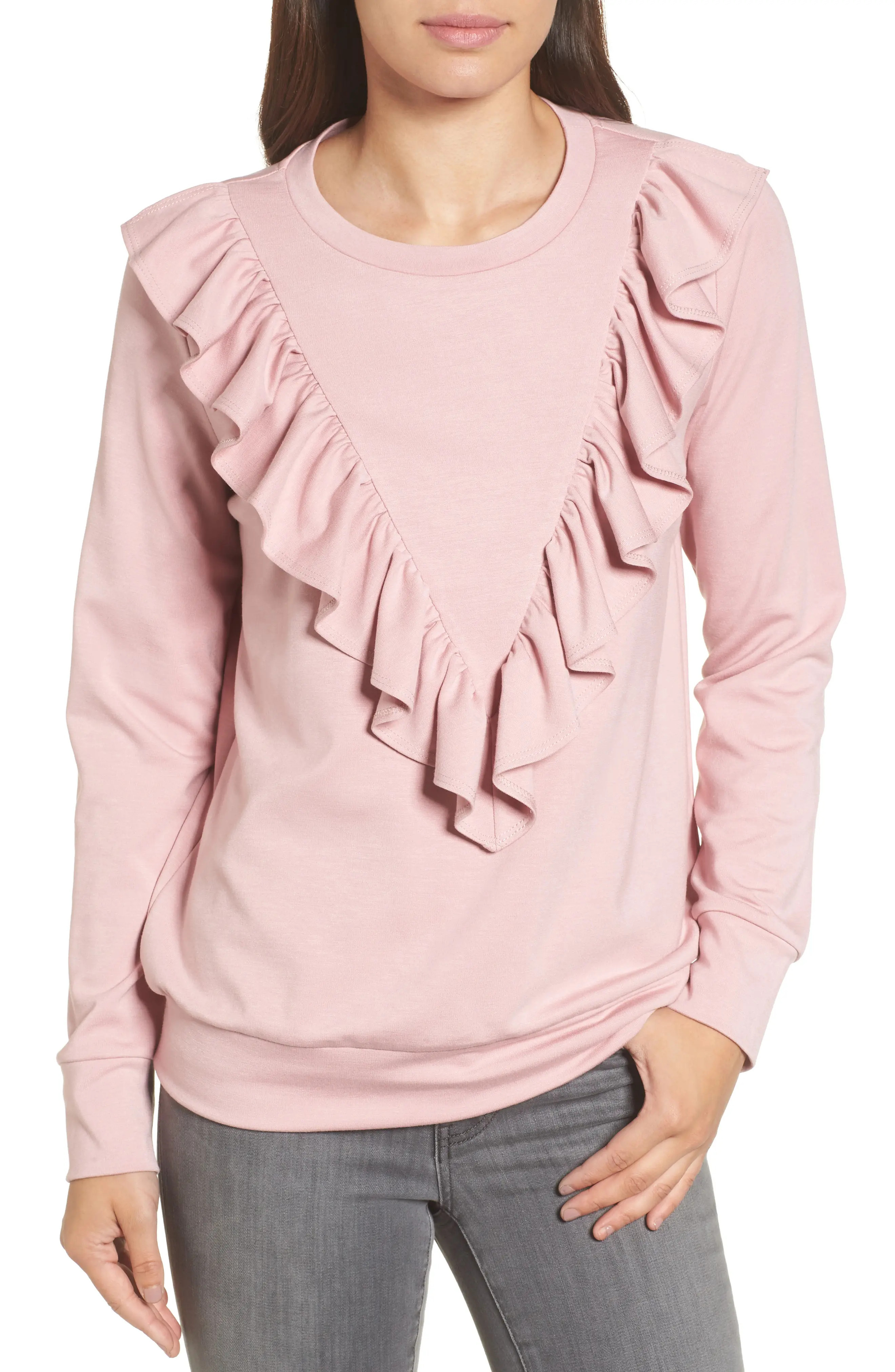 Ruffle Ponte Sweater | Nordstrom
