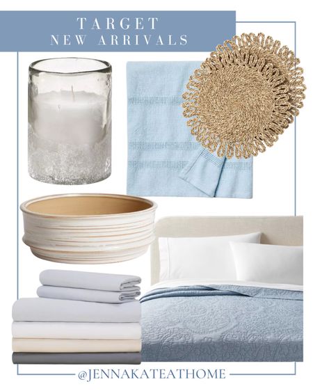 Grab these new arrivals from Target, including quilted comforters, soft sheets, new bedding, throw blankets, rattan woven placemats, ceramic decorative bowls, and beautiful glass candles. Coastal style home, decor.

#LTKhome #LTKfamily