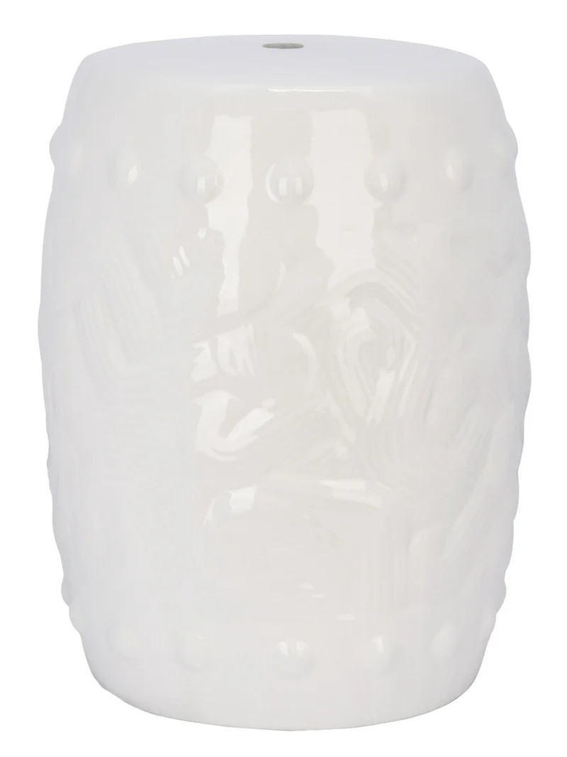 SAFAVIEH Panthea 18" Modern Solid Ceramic Garden Stool, Ivory | Walmart (US)