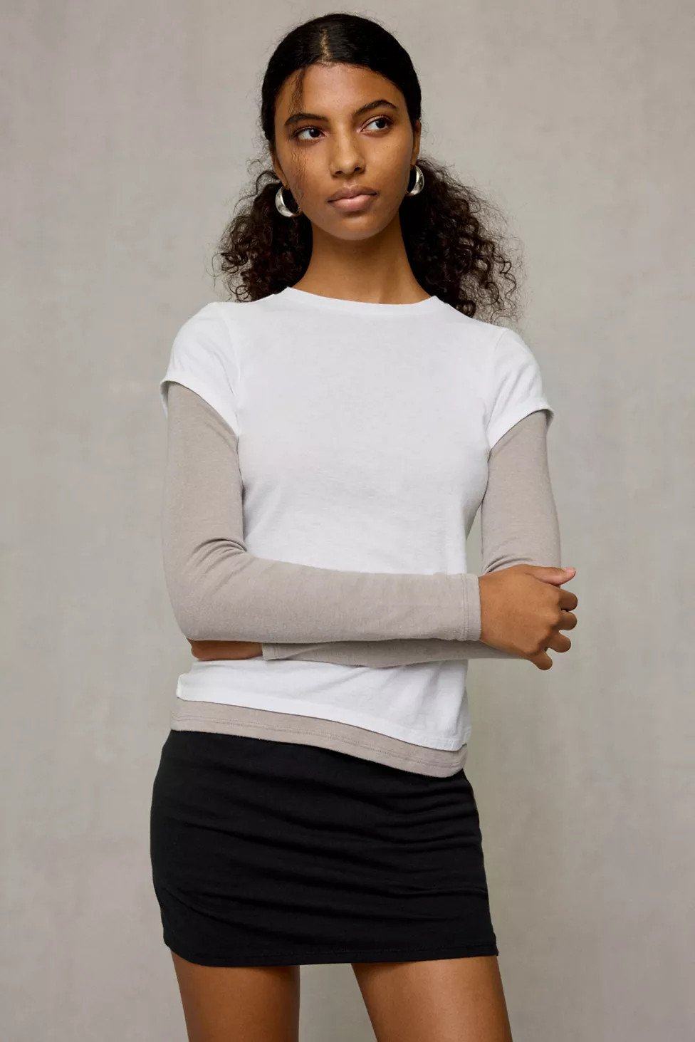 BDG Double Layer Long Sleeve Spill The Tee | Urban Outfitters (US and RoW)