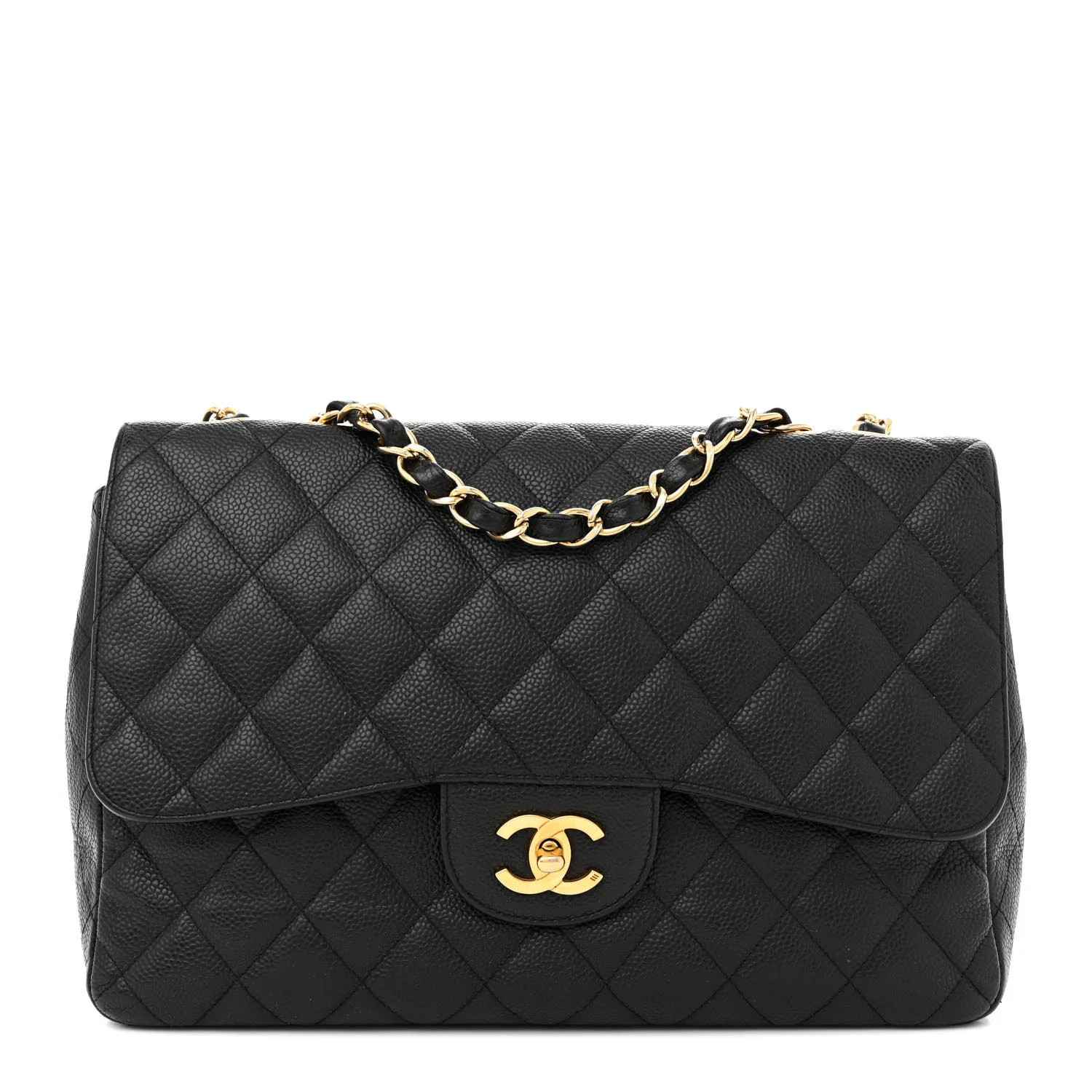 Caviar Quilted Jumbo Single Flap Black | FASHIONPHILE (US)