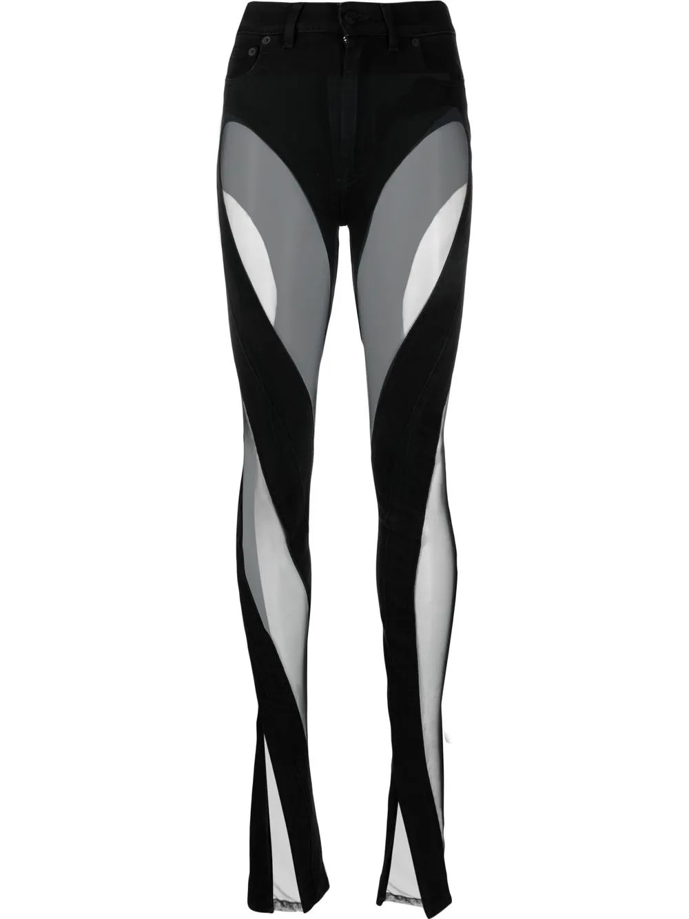 Mugler sheer-panel Leggings - Farfetch | Farfetch Global