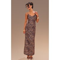 Leopard Print Woven Cami Backless Maxi Dress | PrettyLittleThing US