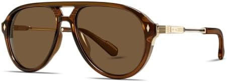 GUVIVI Retro Gold Aviator Sunglasses for Men Women Tangle Free | Amazon (US)