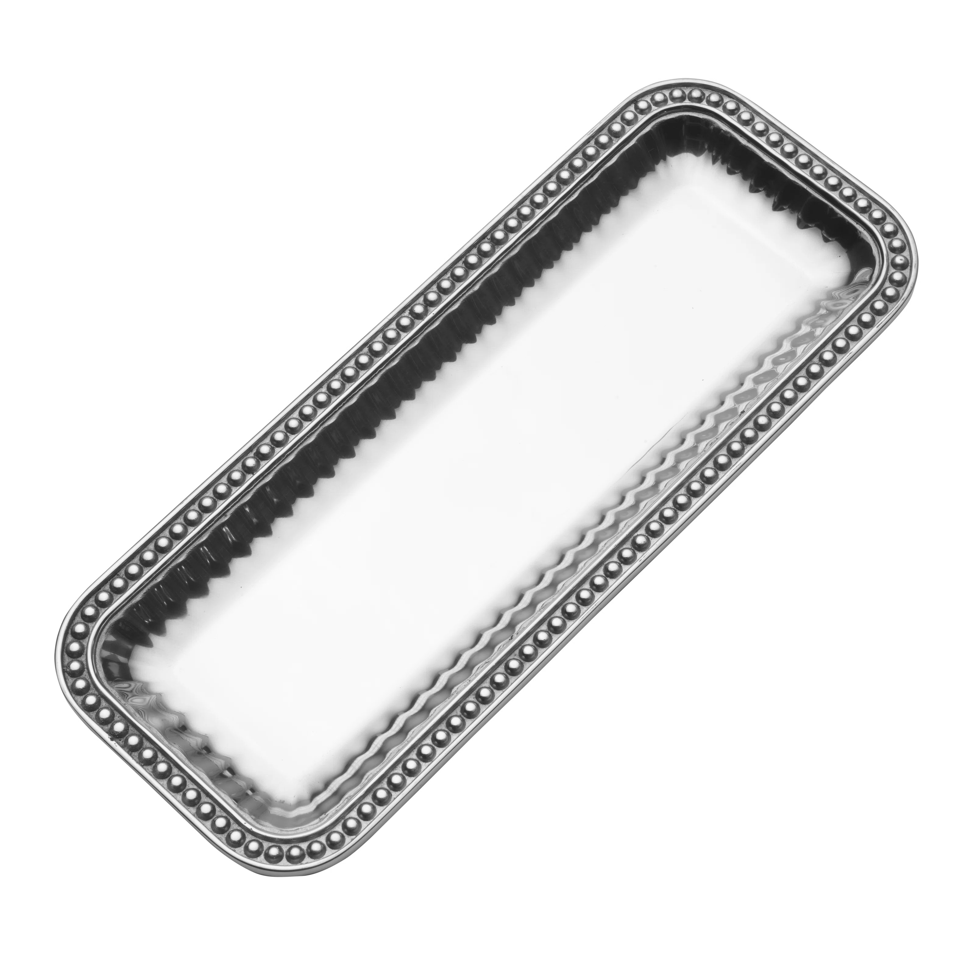 Wilton Armetale Flutes & Pearls Small Rectangular Tray | Wayfair North America