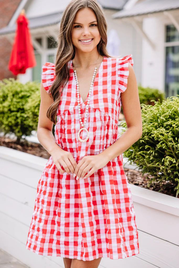 Looks Like Fun Red Gingham Babydoll Dress | The Mint Julep Boutique