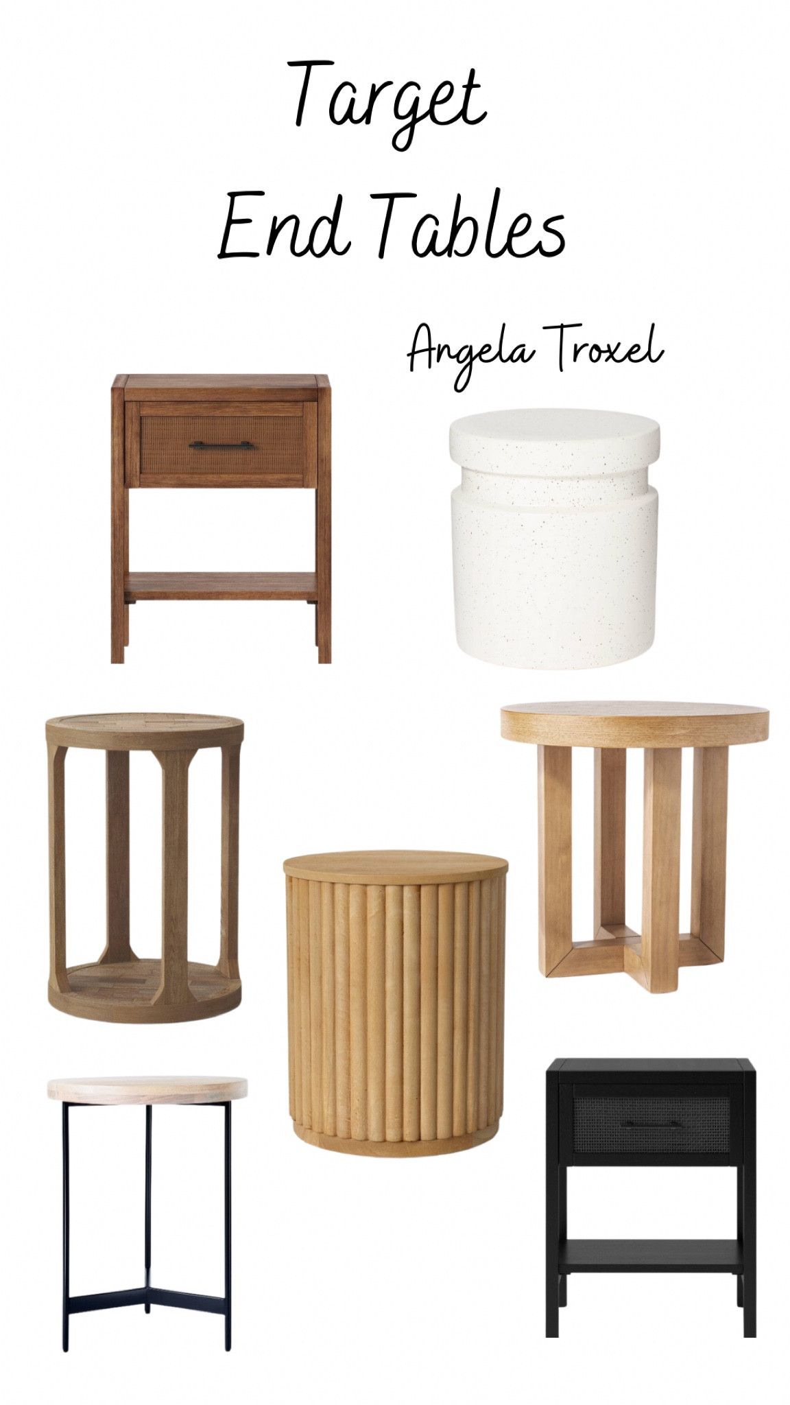 Living room furniture, living room decor. End tables, side tables. Target, pottery barn, west elm, modern furniture, Scandinavian. Black, white, wood.

#LTKsalealert #LTKunder100 #LTKhome