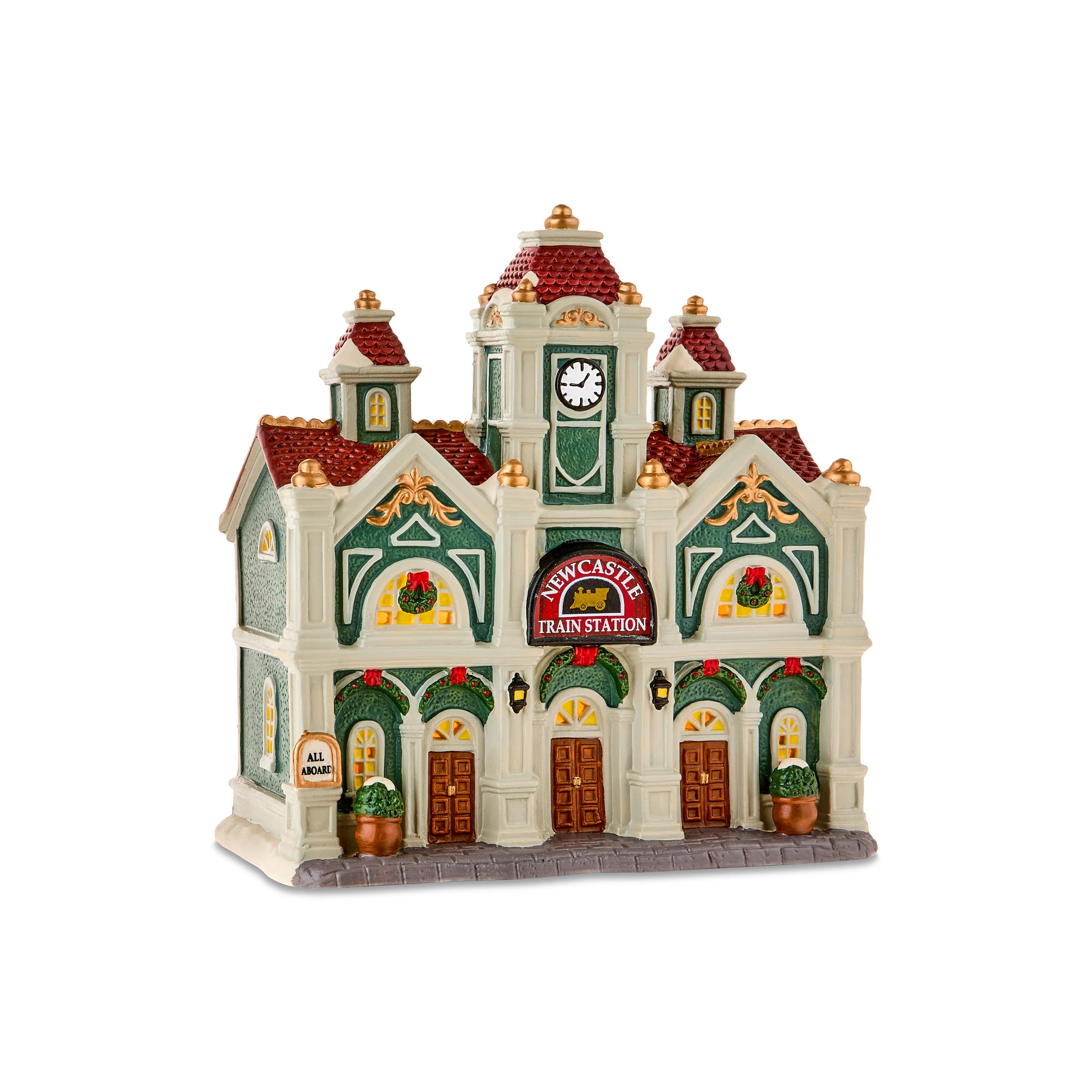 Light-Up Train Station Christmas Village Building, Multicolor, 8.5", by Holiday Time | Walmart (US)